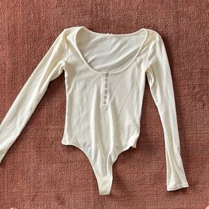 Cream Long Sleeve Bodysuit